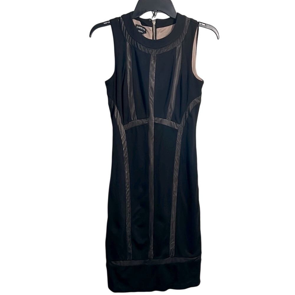 Bebe Women's Sleeveless Black Midi Dress - Size 4
